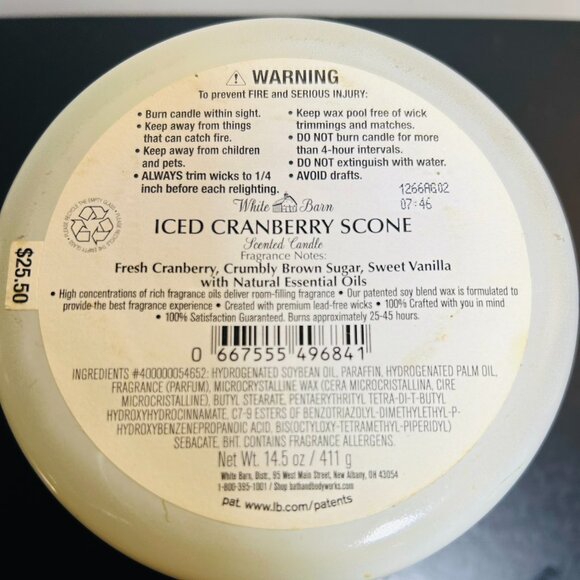 Bath & Body Works Iced Cranberry Scone 3-Wick Candle NEW - Picture 4 of 4